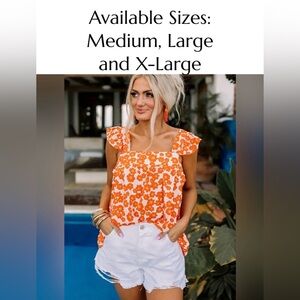 NWT-Tangerine Tango Floral Tank